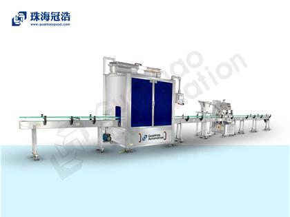 自動16頭醫(yī)用鹽水防腐灌裝、旋蓋生產線